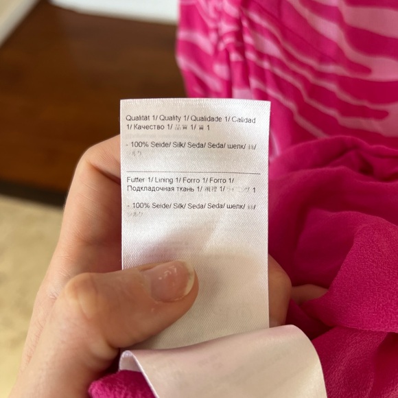 HOLD Vintage Retro Escada Hot Pink Zebra Animal Print Silk Short Sheath Dress 38 - Picture 6 of 8